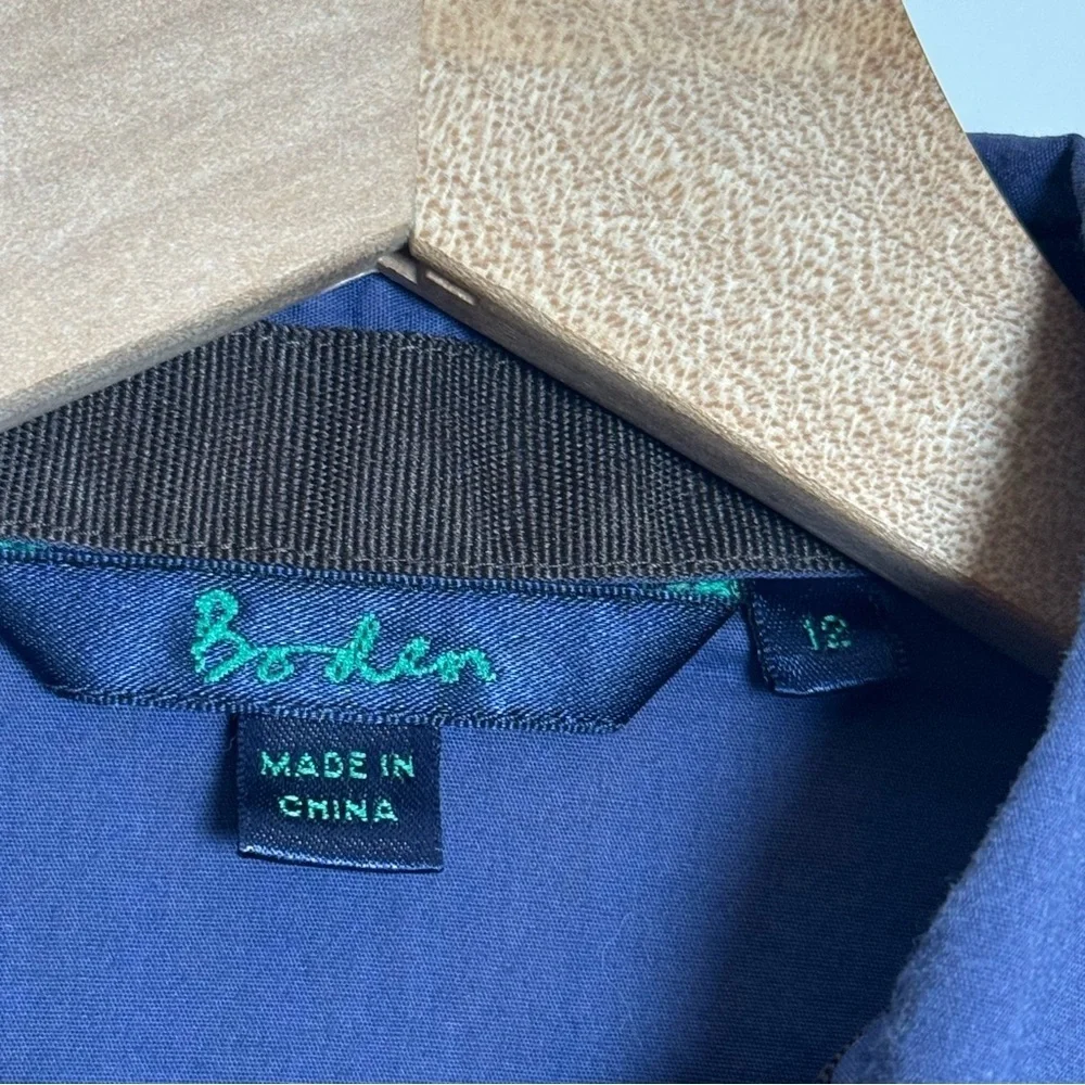 Boden Boy’s Navy Blue Button Down Cotton Dress Shirt Size 12